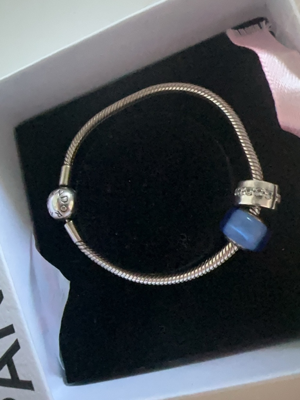 Pandora silver bracelet (WITH 2 original Pandora charms)